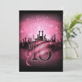 ディスコ ライト スウィート16 ピンク ID777 招待状 (スタンド正面)