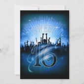 ディスコ ライト スウィート16 ブルー ID777 招待状 (正面)