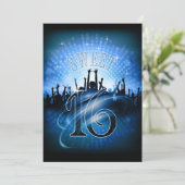 ディスコ ライト スウィート16 ブルー ID777 招待状 (スタンド正面)