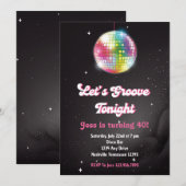 ディスコ・レトロ 70年代 ダンスパーティー 招待状 (正面/裏面)