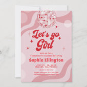 ディスコ レトロ 70年代 バチェロレッテ ウィークエンド 予定表 招待状 (正面)