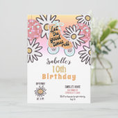 ディスコ ローラー スケート女子の誕生日パーティー 招待状 (スタンド正面)