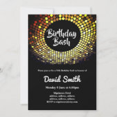 ディスコ，ヴィンテージ，ダンス誕生日bash 招待状 (正面)