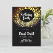 ディスコ，ヴィンテージ，ダンス誕生日bash 招待状 (スタンド正面)