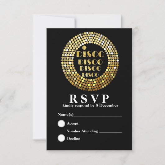 ディスコ 3.5" x 5" レスポンスカード (正面)