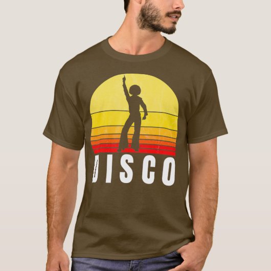 ディスコ 70年代 ヴィンテージ レトロ サンセット Tシャツ (正面)