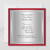 ディスコ 70's バースデーパーティー 赤 レトロな招待状 招待状 (裏面)