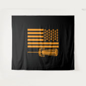 ディスゴルフプレーヤー用ディスクゴルフハロウィーンUSAフラグ タペストリー (正面(横))