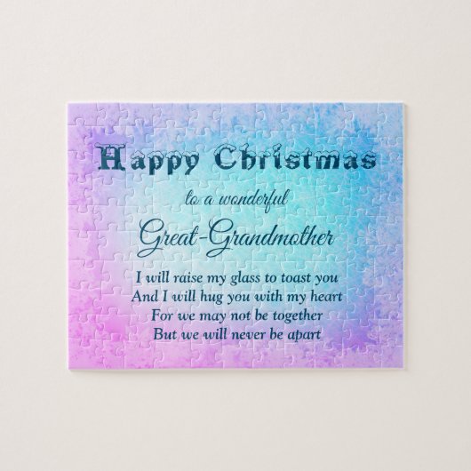 ディスタンスハッピー素晴らしクリスマス祖母 ジグソーパズル (横)