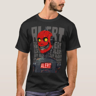 ディストピアな悪意ある故障ロボット警告サイエンスフィクション Tシャツ