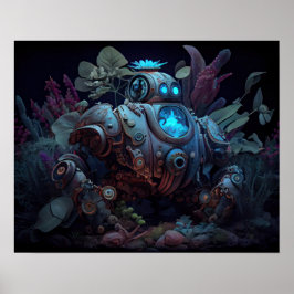 ディストピア型ロボットと植物 ポスター