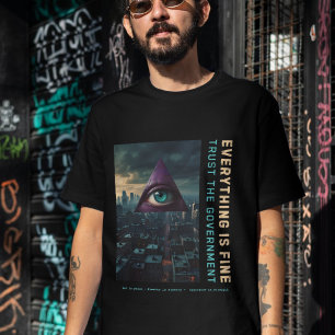 ディストピア・サイバーパンクTシャツ Everything Is Fine Tシャツ