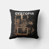 ディストピア – テクノ – ディストピアストリートウェアデザイン クッション (裏面)