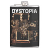 ディストピア – テクノ – ディストピアストリートウェアデザイン フラスク (正面)