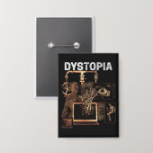 ディストピア – テクノ – ディストピアストリートウェアデザイン 缶バッジ (正面/裏面)