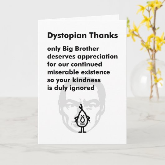ディストピ感謝していア – ありがおもしろいとう詩 カード (黄色い花)