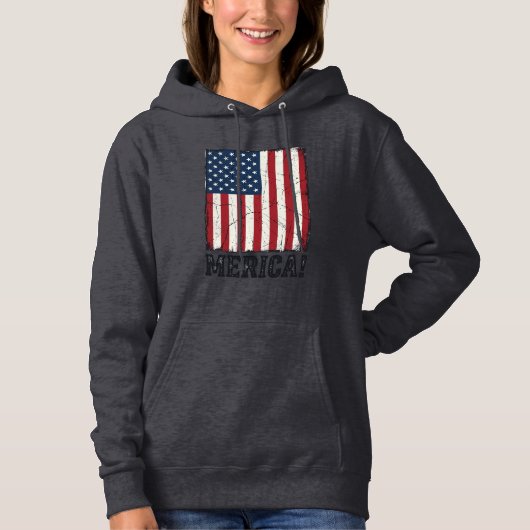 ディストressedアメリカ国旗愛国ベクターTシャツデザイン パーカ (正面)