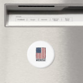 ディストressedアメリカ国旗愛国主義ベクターTシャツデザイン マグネット (インサイチュ (食洗機))