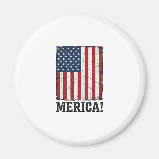 ディストressedアメリカ国旗愛国主義ベクターTシャツデザイン マグネット (正面)