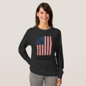 ディストressedアメリカ国旗愛国主義ベクターTシャツデザイン Tシャツ (正面フル)