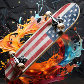 ディストressedアメリカ国旗愛国 スケートボード