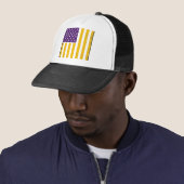 ディストressedパープル+ゴールドアメリカ国旗ベクターDe キャップ (インサイチュ)