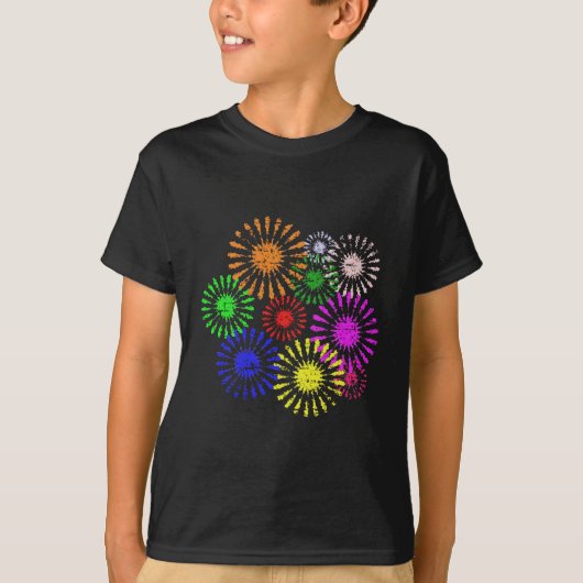 ディストressedフラワーバースト tシャツ (正面)