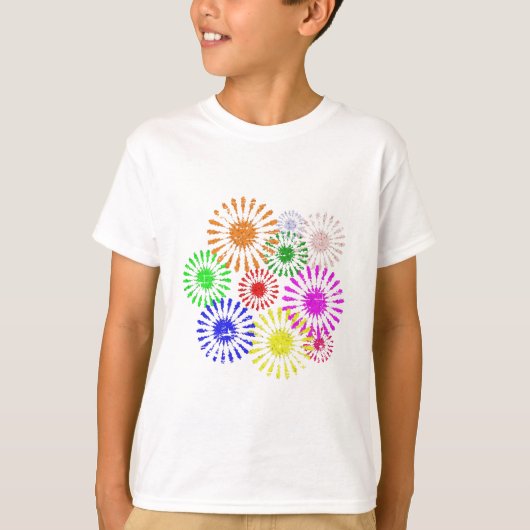 ディストressedフラワーバースト tシャツ (正面)