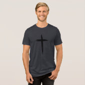 ディストressedブラッククロス トライブレンドＴシャツ (正面全面)