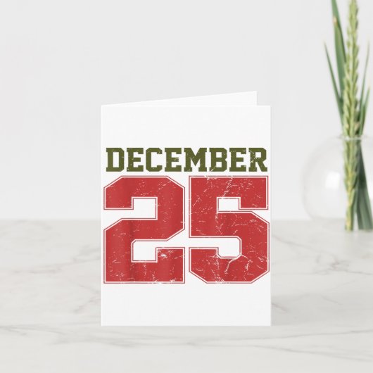 ディストressed 12月 25日 カード (正面)