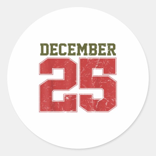 ディストressed 12月 25日 ラウンドシール (正面)