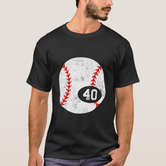 ディストressed 40 番号 野球 スポーツ tシャツ (正面)