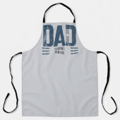 ディストressed Dad Flipping Genius 設立年 青灰色 エプロン (正面)