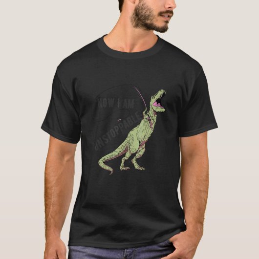 ディストressed T-Rex 釣り 引用 釣り人 Tシャツ (正面)