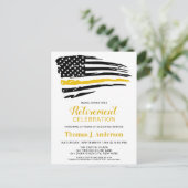 ディスパッチャのシン金ゴールドラインのパーソナライズされた廃棄 インビテーションポストカード (スタンド正面)