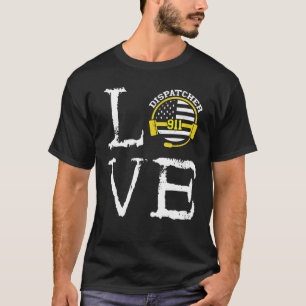 ディスパッチャの薄い黄色のライン愛の不気味なコール911 Tシャツ
