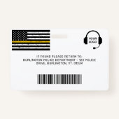 ディスパッチャカスタムーフォトバーコードシン金ゴールドラインBa バッジ (裏面)