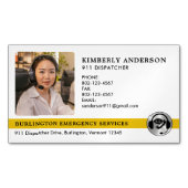 ディスパッチャカスタムー緊急警察の火災写真ロゴ マグネット名刺 (正面)