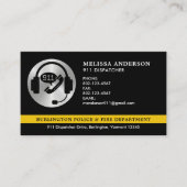 ディスパッチャカスタムー緊急警察火災QRコード 名刺 (正面)