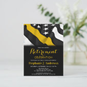 ディスパッチャシン金ゴールドライン米国旗の退職 ポストカード (スタンド正面)