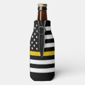 ディスパッチャパーソナライズされたフラグ911シン金ゴールド線 ボトルクーラー (ボトル裏面)