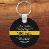 ディスパッチャパーソナライズされた詩の細い金ゴールド行 キーホルダー (正面)