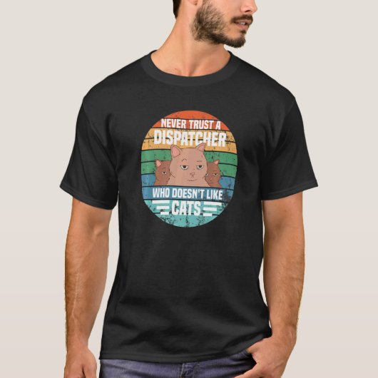 ディスパッチャーと猫 Tシャツ (正面)