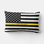 ディスパッチャーの薄い黄線米国旗は名前を加えます ランバークッション (裏面)