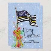 ディスパッチャー細い黄色の線フラグ、柊の赤いベリー シーズンカード (正面/裏面)