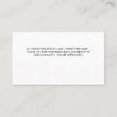 ディスパッチャ警察911細い金ゴールドラインありがとう 名刺 (裏面)