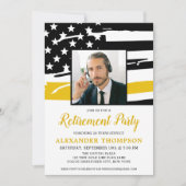 ディスパッチャ除パーソナライズされた去フォト金ゴールドフラグ 招待状 (正面)