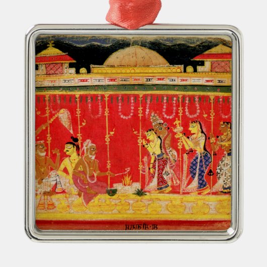 ディスパースからのKrishnaの親の結婚、 メタルオーナメント (正面)