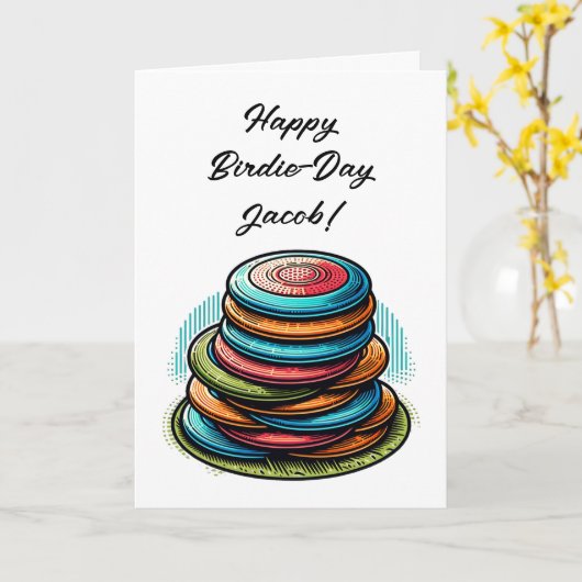 ディスパーソナライズされたクゴルフをテーマにした誕生日 カード (黄色い花)