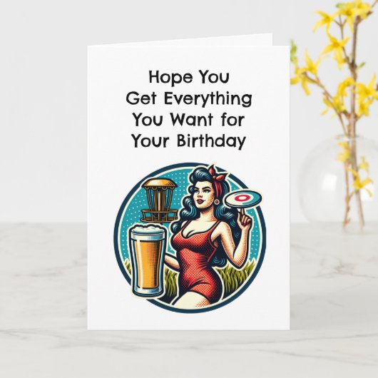 ディスパーソナライズされたクゴルフをテーマにした誕生日 カード (黄色い花)